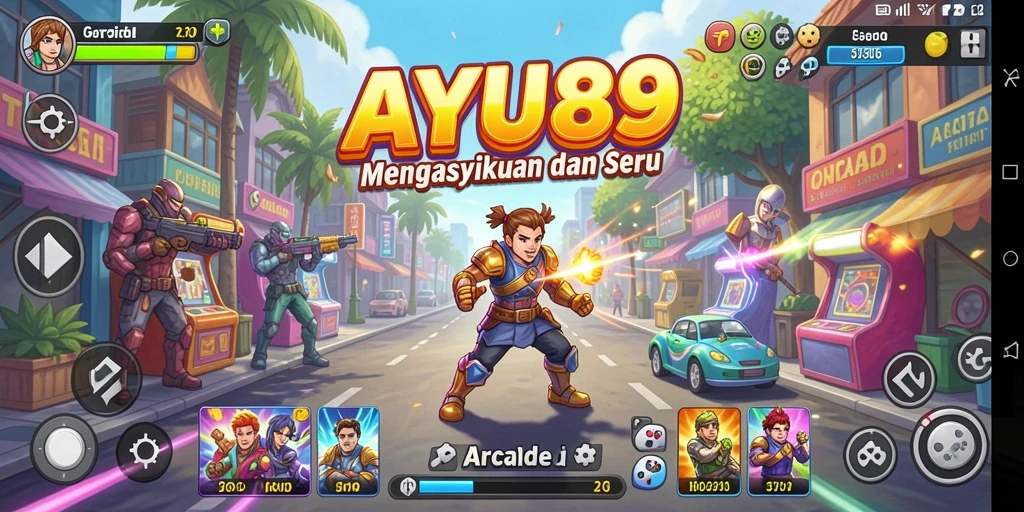 Antarmuka AYU89 dengan fitur permainan yang menarik dan interaktif.
