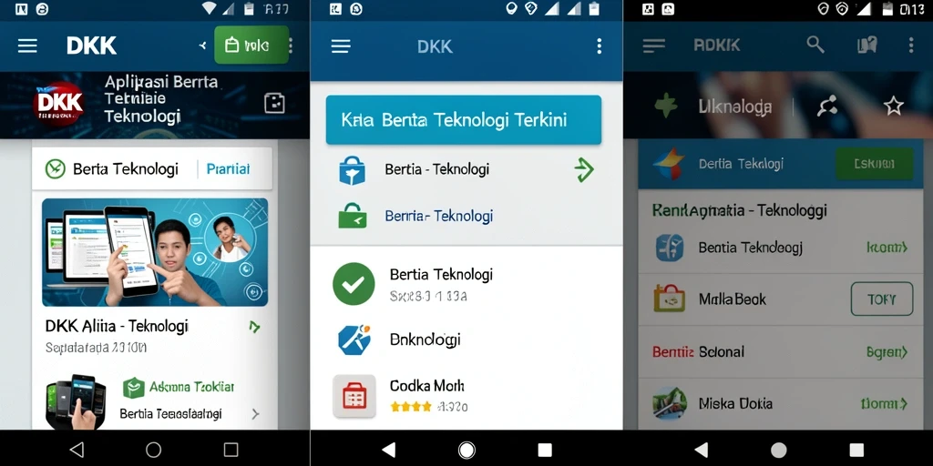 Antarmuka pengguna DKK yang modern dan menarik untuk berita teknologi.