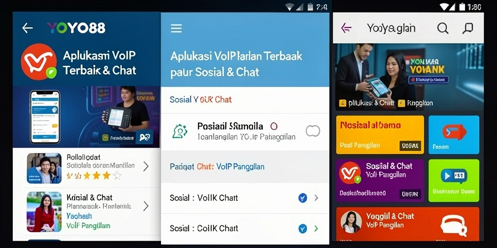 Antarmuka aplikasi <strong>YOYO88</strong> untuk VoIP Panggilan yang sederhana dan efisien.