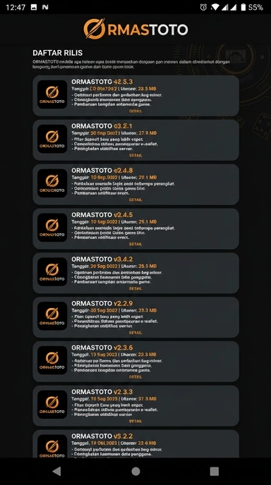 Riwayat Versi Aplikasi ormastoto untuk Android